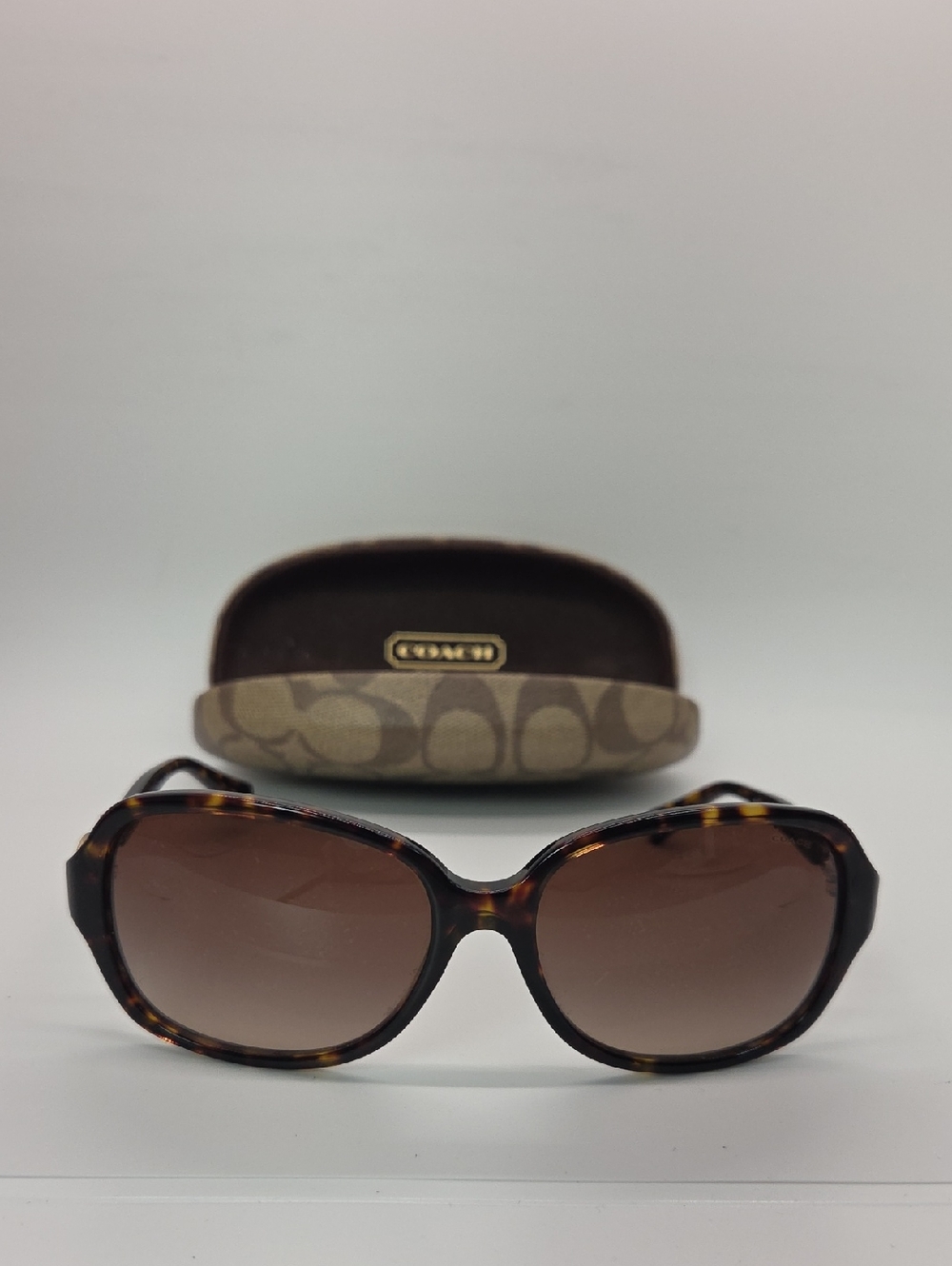 COACH HC8146 (L949) Dark Tortoise Sunglasses with Brown Gradient Lenses